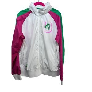 Nike Women's White Pink USC Trojans Full Zip Wind Breaker Jacket Size Large